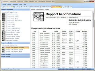 Les rapports multi-utilisateurs permettent de r�unir les donn�es de suivi des heures de plusierus utilisateurs.